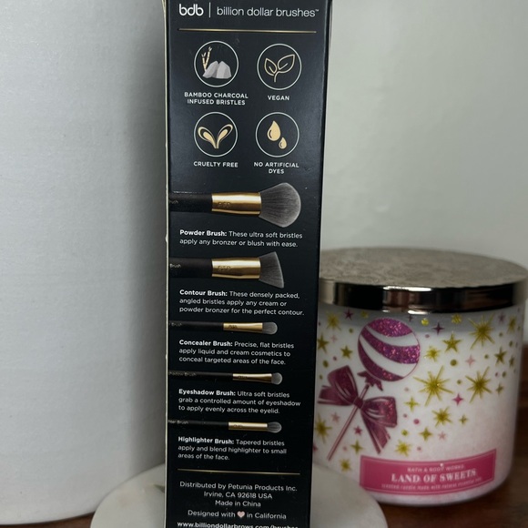 🆕 Billion Dollar Brows 5 Pc Charcoal Brush Set - Picture 3 of 3